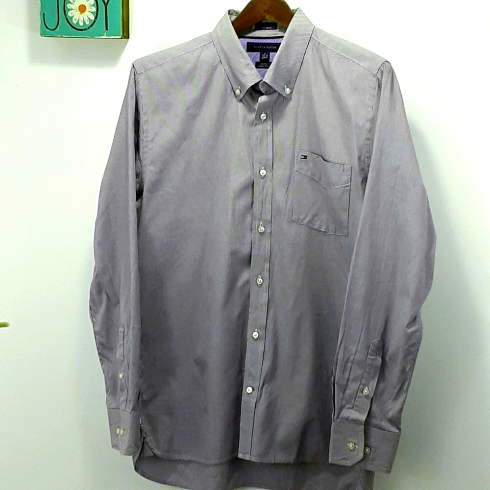 Tommy Hilfiger Men's Black/ White Shirt Sz 15.5-16